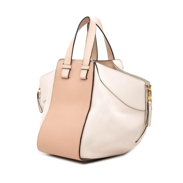 ロエベ ハンモック スモール ハンドバッグ ショルダーバッグ 2WAY ピンク ベージュ レザー レディース LOEWE 【中古】_1