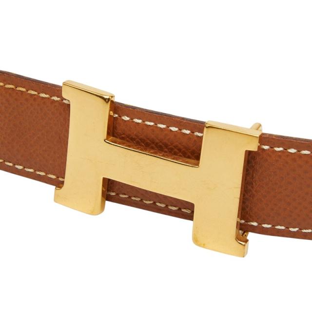 エルメス コンスタンス Hバックル リバーシブル ベルト サイズ65 ブラウン イエロー レザー レディース HERMES 【中古】_1