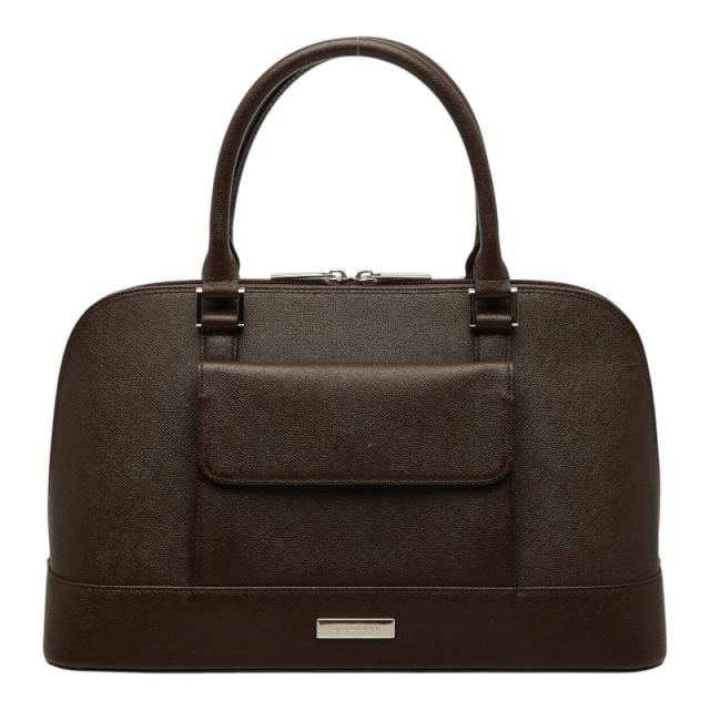 バーバリー ハンドバッグ ブラウン サフィアーノレザー レディース BURBERRY 【中古】