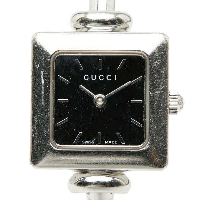 グッチ 腕時計 バングルウォッチ 1900L クオーツ ブラック文字盤 ステンレススチール レディース GUCCI 【中古】
