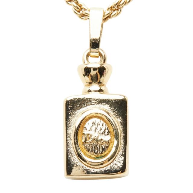 ディオール 香水瓶 モチーフ ロープ チェーン ペンダント ネックレス ゴールド メッキ レディース Dior 【中古】_1