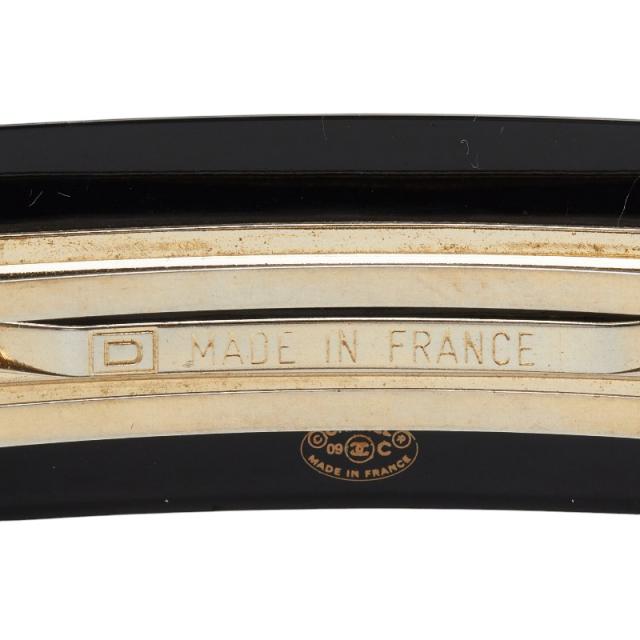シャネル バレッタ ブラック プラスチック ラインストーン レディース CHANEL 【中古】_4