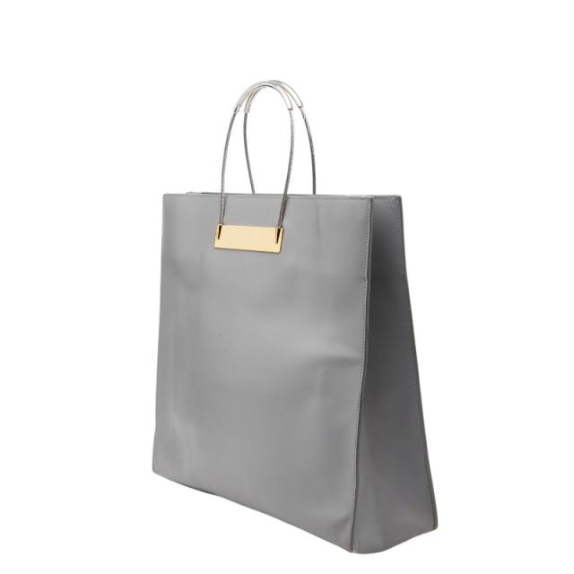 バレンシアガ ハンドバッグ トートバッグ グレー レザー メタル レディース BALENCIAGA 【中古】_1