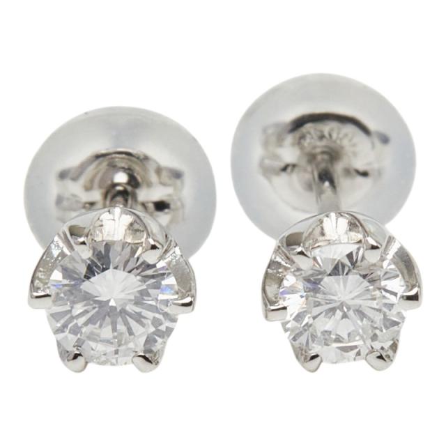 Pt900 プラチナ ダイヤ0.30ct ロサ スタッドピアス ピアス レディース 中古