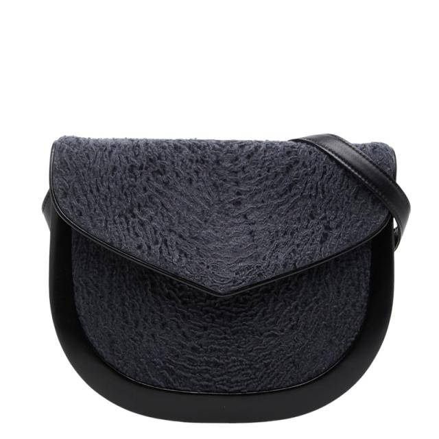 サンローラン ショルダーバッグ ブラック ネイビー レザー カラクール レディース SAINT LAURENT 【中古】