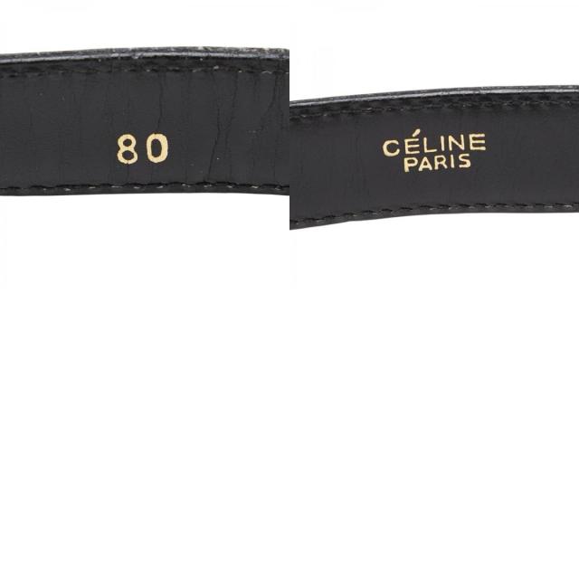 セリーヌ 馬車 ベルト サイズ 80 ブラック ゴールド金具 レザー レディース CELINE 【中古】_9