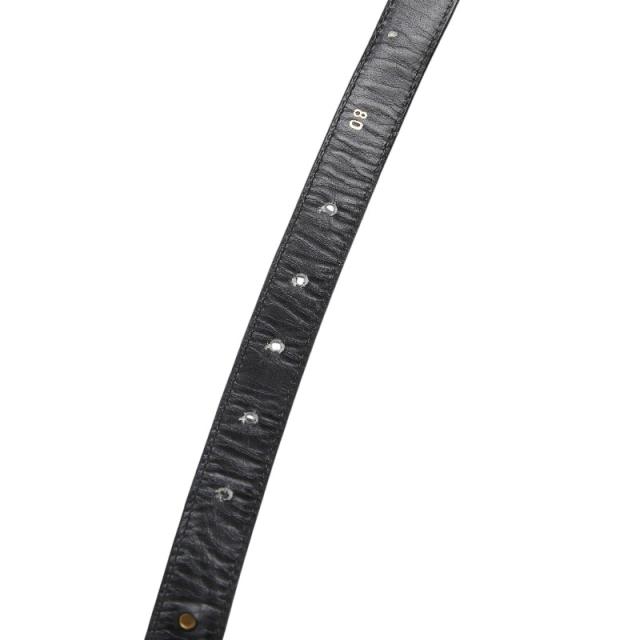 セリーヌ 馬車 ベルト サイズ 80 ブラック ゴールド金具 レザー レディース CELINE 【中古】_6