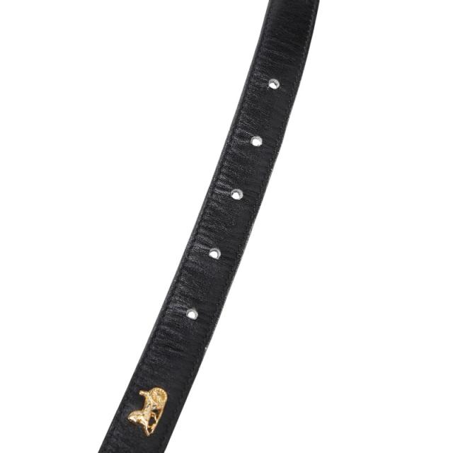 セリーヌ 馬車 ベルト サイズ 80 ブラック ゴールド金具 レザー レディース CELINE 【中古】_7