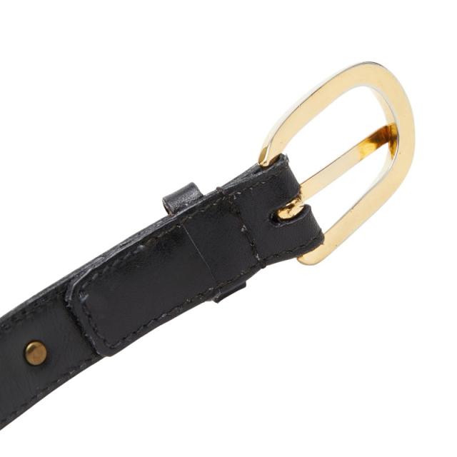 セリーヌ 馬車 ベルト サイズ 80 ブラック ゴールド金具 レザー レディース CELINE 【中古】_5