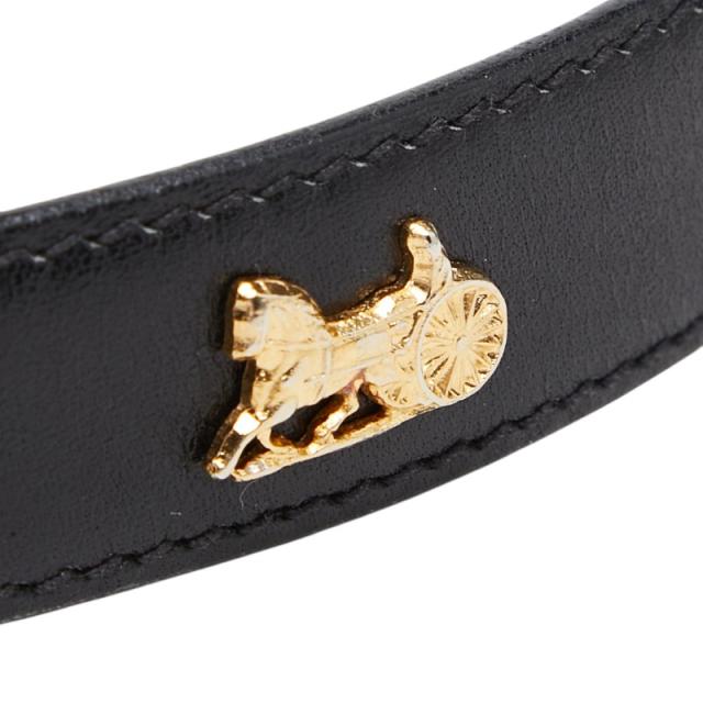 セリーヌ 馬車 ベルト サイズ 80 ブラック ゴールド金具 レザー レディース CELINE 【中古】_8