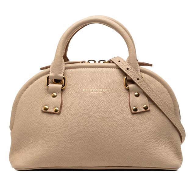バーバリー ハンドバッグ ショルダーバッグ 2WAY ベージュ系 グレインカーフレザー レディース BURBERRY 【中古】