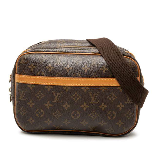 ルイ ヴィトン モノグラム リポーターPM 斜め掛け ショルダーバッグ M45254 ブラウン PVC レザー レディース LOUIS VUITTON 【中古】