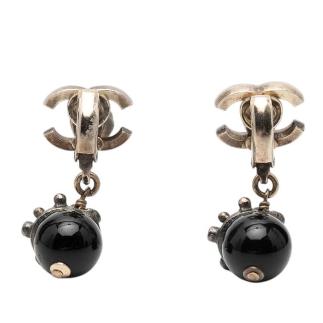 シャネル イヤリング 05C刻印 シルバー ブラック メタル ラインストーン レディース CHANEL 【中古】_1