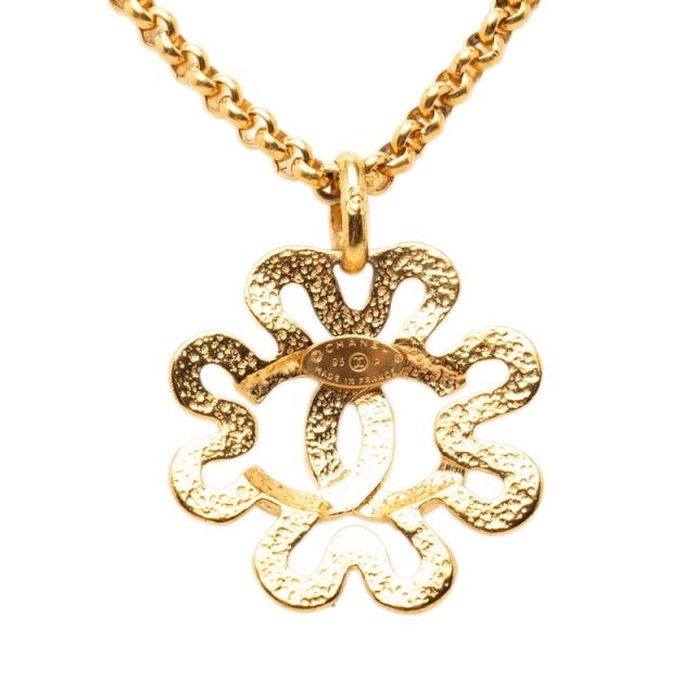 シャネル ココマーク クローバーモチーフ チェーン ペンダント ネックレス ゴールド メッキ レディース CHANEL 【中古】_1