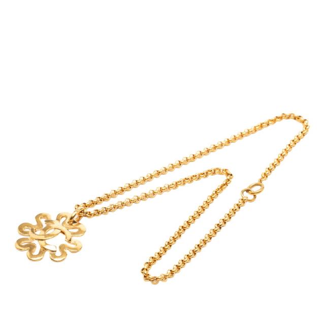 シャネル ココマーク クローバーモチーフ チェーン ペンダント ネックレス ゴールド メッキ レディース CHANEL 【中古】_3
