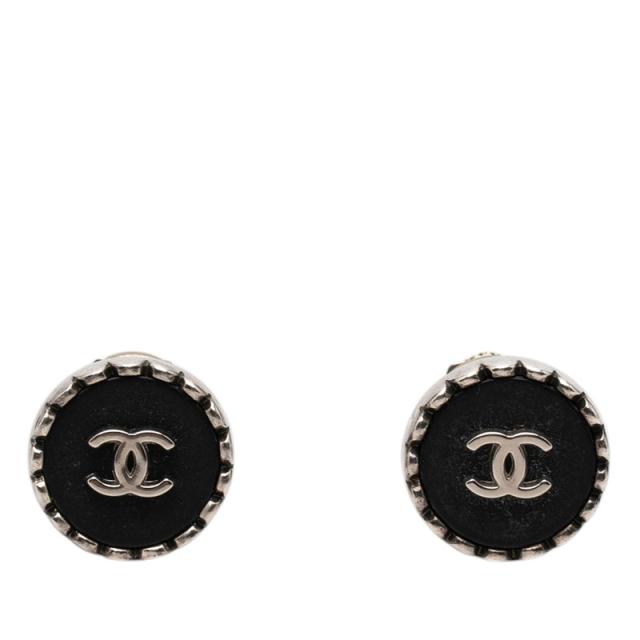 シャネル ココマーク ヴィンテージ イヤリング 96A シルバー ブラック メタル レディース CHANEL 【中古】