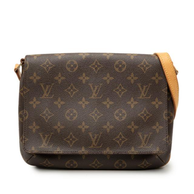 ルイ ヴィトン モノグラム ミュゼット タンゴ ショート ショルダーバッグ M51257 ブラウン PVC レザー レディース LOUIS VUITTON【中古】