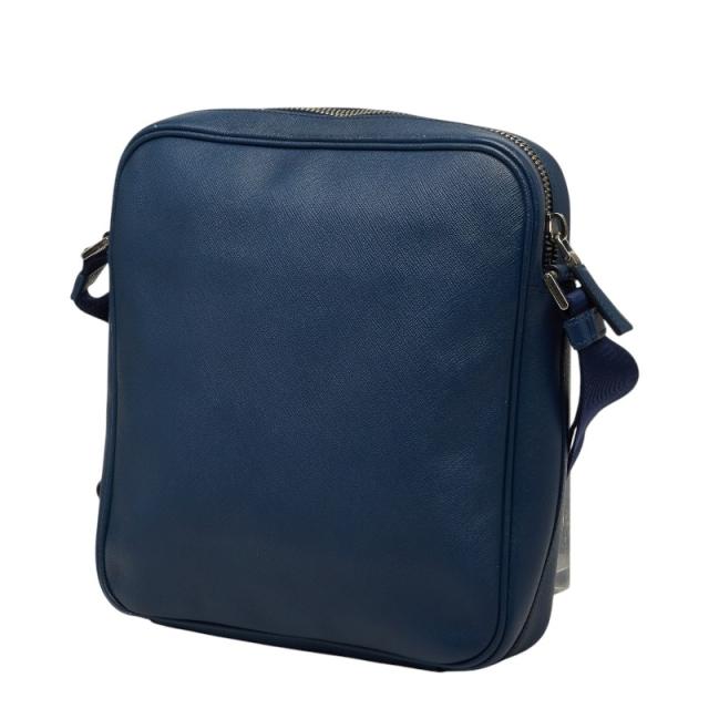 プラダ 三角ロゴプレート 斜め掛け ショルダーバッグ ネイビー サフィアーノレザー レディース PRADA 【中古】_1