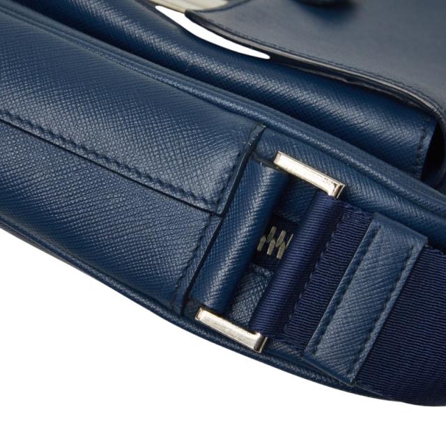 プラダ 三角ロゴプレート 斜め掛け ショルダーバッグ ネイビー サフィアーノレザー レディース PRADA 【中古】_7