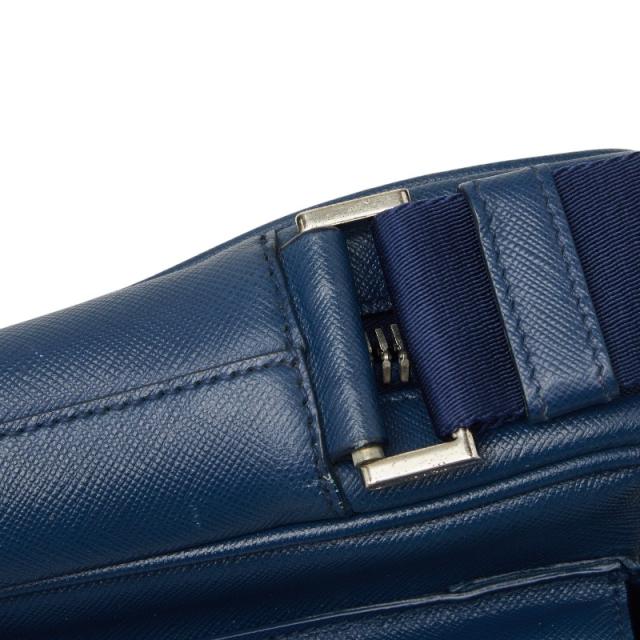 プラダ 三角ロゴプレート 斜め掛け ショルダーバッグ ネイビー サフィアーノレザー レディース PRADA 【中古】_8