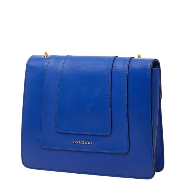 ブルガリ セルペンティ フォーエバー チェーンショルダーバッグ ブルー レザー レディース BVLGARI 【中古】_1