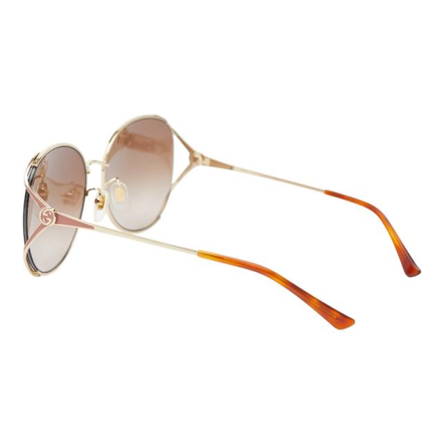 グッチ アジアンフィット UVカット サングラス GG0650SK ブラウン ピンク プラスチック メッキ レディース GUCCI 【中古】_1
