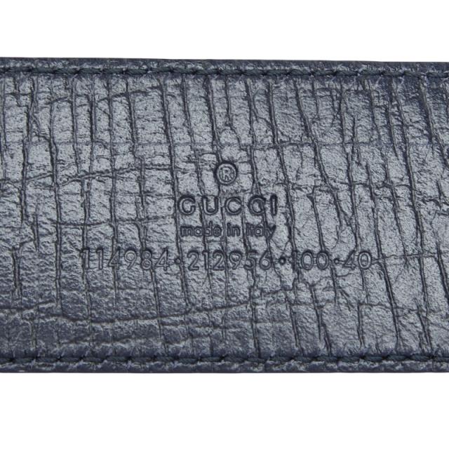 グッチ GGスプリーム インターロッキングG ベルト サイズ:100/40 114984 ベージュ ネイビー PVC レザー メンズ GUCCI 【中古】_7