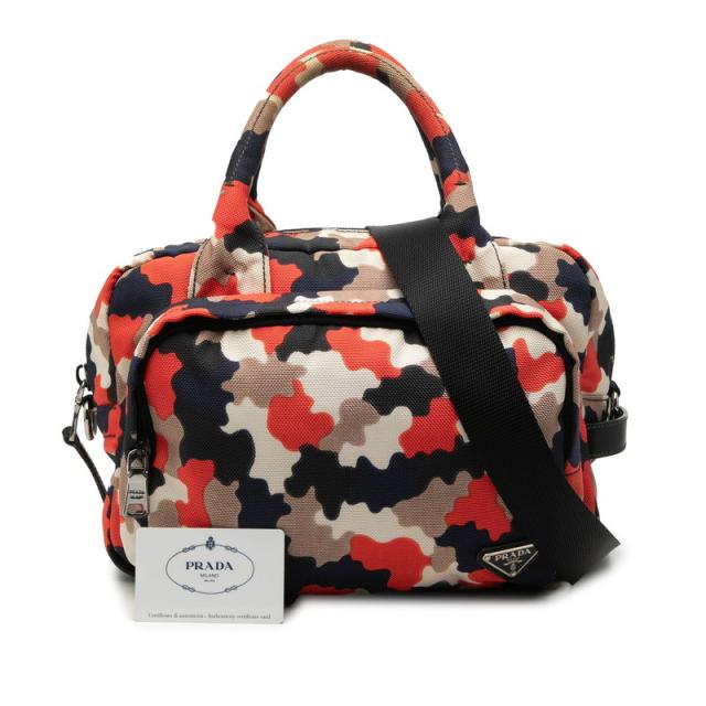 プラダ 三角ロゴプレート ハンドバッグ ショルダーバッグ 2WAY VA0884 マルチカラー キャンバス レディース PRADA 【中古】_8