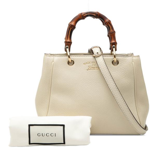 グッチ バンブー ミニショッパー ハンドバッグ ショルダーバッグ 2WAY 