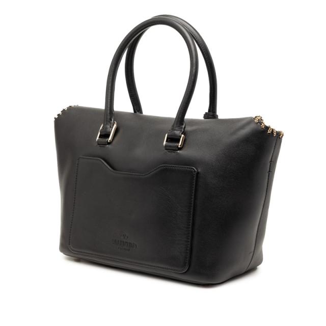 ヴァレンチノ ガラバーニ デミルーン スタッズ ハンドバッグ ショルダーバッグ 2WAY ブラック レザー レディース Valentino 【中古】_1