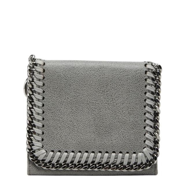 ステラマッカートニー ファラベラ 三つ折り財布 グレー ポリエステル レディース Stella McCartney 【中古】