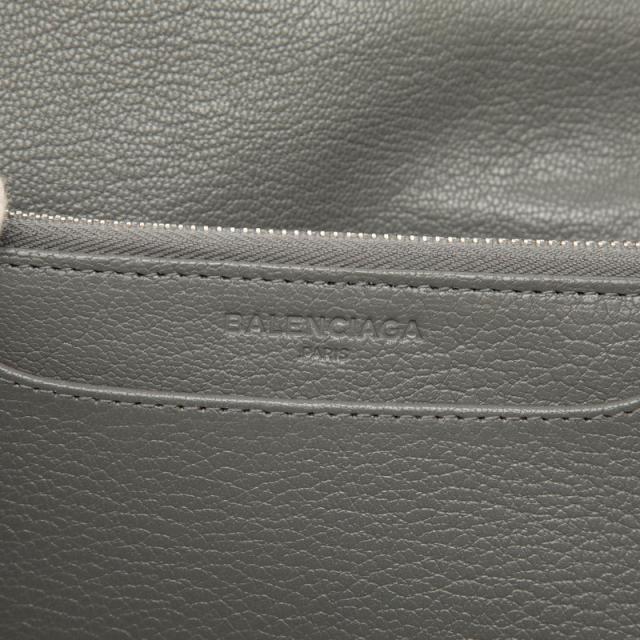 バレンシアガ クラシック メタリック エッジ チェーン ウォレット ショルダー 444169 グレー レザー レディース BALENCIAGA 【中古】_4