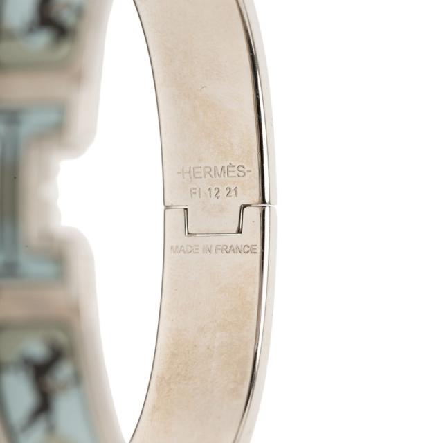 エルメス クリックH 騎馬 ホース バングル ベージュ シルバー ブルー メタル エナメル レディース HERMES 【中古】_3