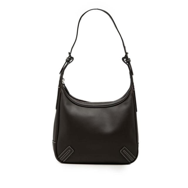 バーバリー ノバチェック ワンショルダーバッグ ホーボーバッグ ブラウン レザー レディース BURBERRY 【中古】