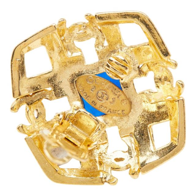 シャネル ヴィンテージ ココマーク カラーストーン イヤリング ゴールド メッキ レディース CHANEL 【中古】_3