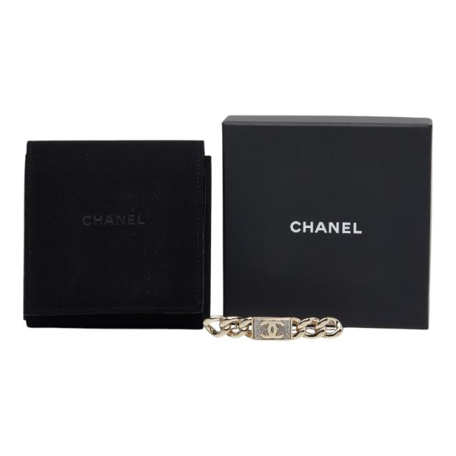 シャネル ココマーク チェーン モチーフ バレッタ ゴールド メッキ ラインストーン レディース CHANEL 【中古】_3