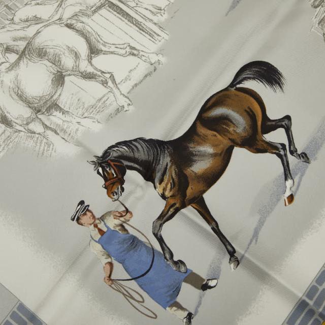 エルメス カレ90 LES HARAS NATIONAUX 国立種馬飼育場 スカーフ ライト
