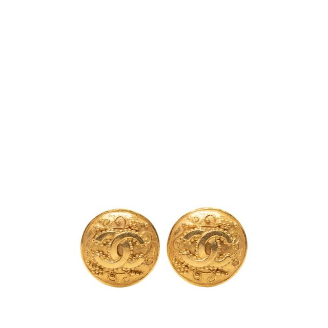 シャネル ココマーク ラウンド イヤリング 96A刻印 ヴィンテージ ゴールド メッキ レディース CHANEL 【中古】