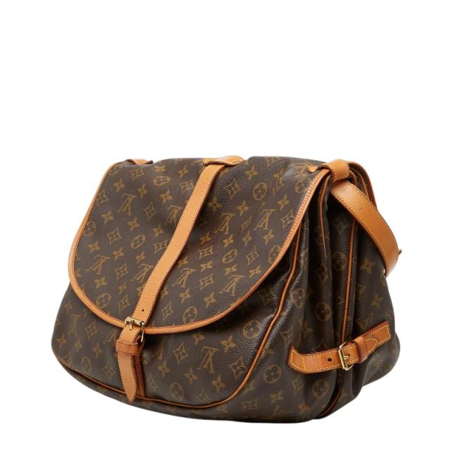 ルイ ヴィトン モノグラム ソミュール35 斜め掛け ショルダーバッグ M42254 ブラウン PVC レザー レディース LOUIS VUITTON 【中古】_1