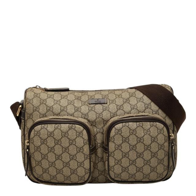 グッチ GGスプリーム 斜め掛け ショルダーバッグ 246881 ベージュ ブラウン PVC レザー レディース GUCCI 【中古】 29,120円