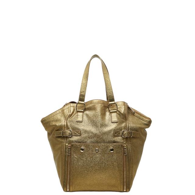 サンローラン リヴゴーシュ ダウンタウン トートバッグ 175884 ゴールド レザー レディース SAINT LAURENT 【中古】