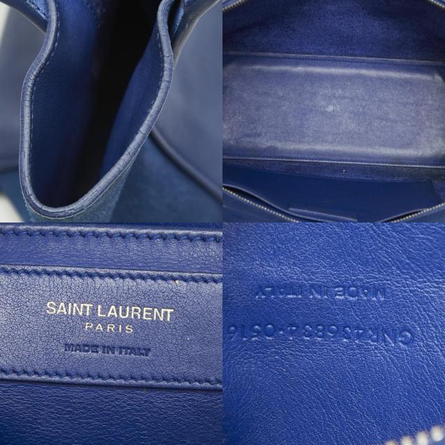 サンローラン YSLロゴ ベイビー ダウンタウン カバス ハンドバッグ ショルダーバッグ 2WAY 436834 ブルー レザー SAINT LAURENT 【中古】_9