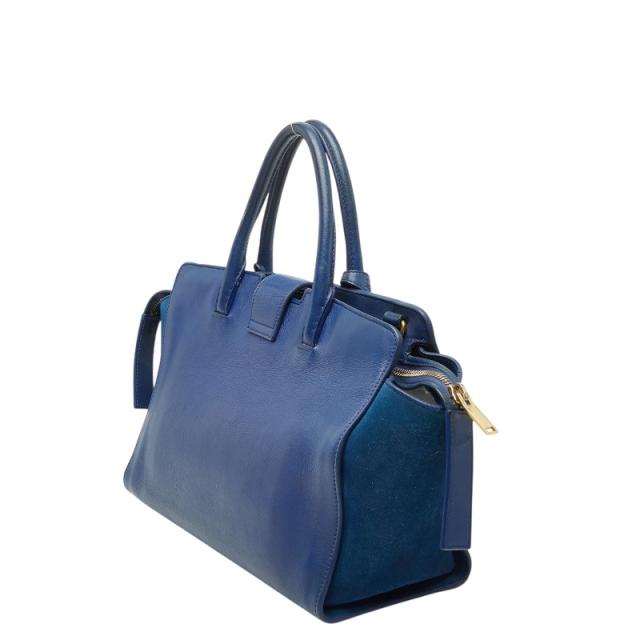サンローラン YSLロゴ ベイビー ダウンタウン カバス ハンドバッグ ショルダーバッグ 2WAY 436834 ブルー レザー SAINT LAURENT 【中古】_1