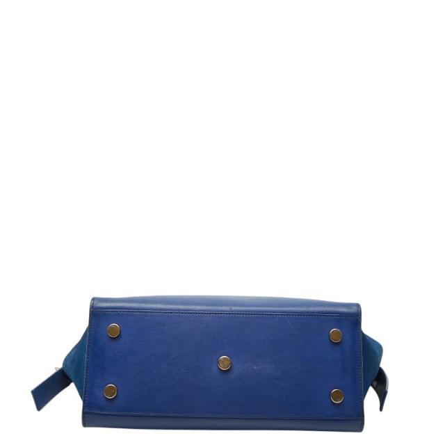 サンローラン YSLロゴ ベイビー ダウンタウン カバス ハンドバッグ ショルダーバッグ 2WAY 436834 ブルー レザー SAINT LAURENT 【中古】_2