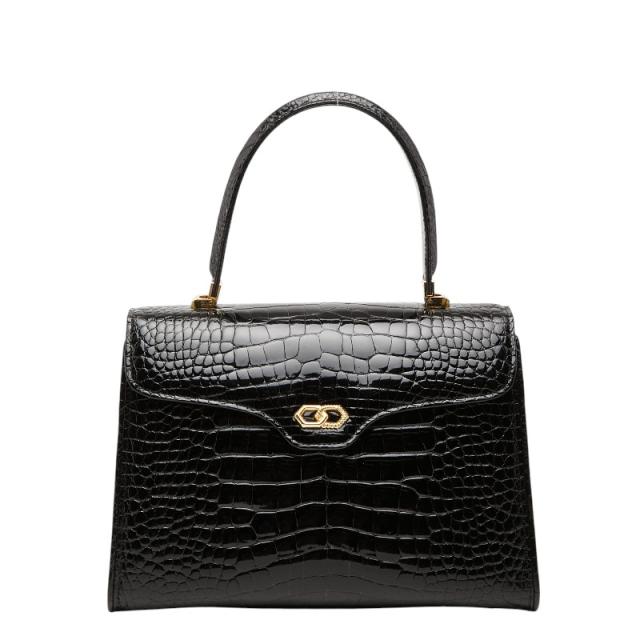 ノーブランド ハンドバッグ ブラック クロコダイル レディース no brand 【中古】