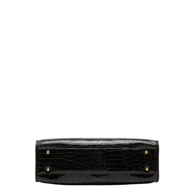 ノーブランド ハンドバッグ ブラック クロコダイル レディース no brand 【中古】_2