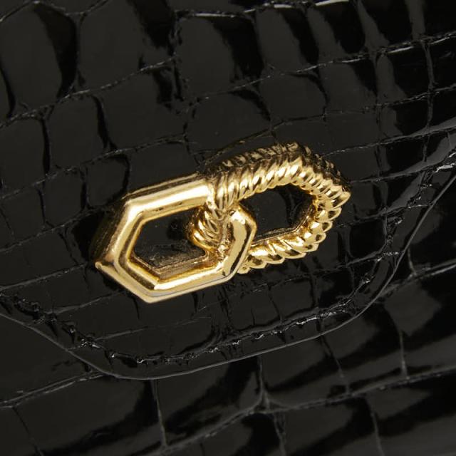 ノーブランド ハンドバッグ ブラック クロコダイル レディース no brand 【中古】_7