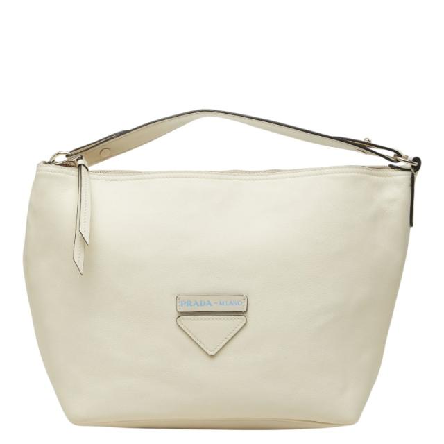 プラダ ワンショルダーバッグ ホワイト レザー レディース PRADA 【中古】