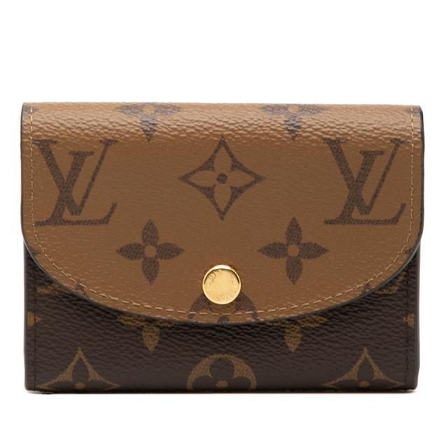 ルイ ヴィトン モノグラム リバース ポルトモネ ロザリ コインケース カードケース M82333 ブラウン PVC レザー LOUIS VUITTON 【中古】