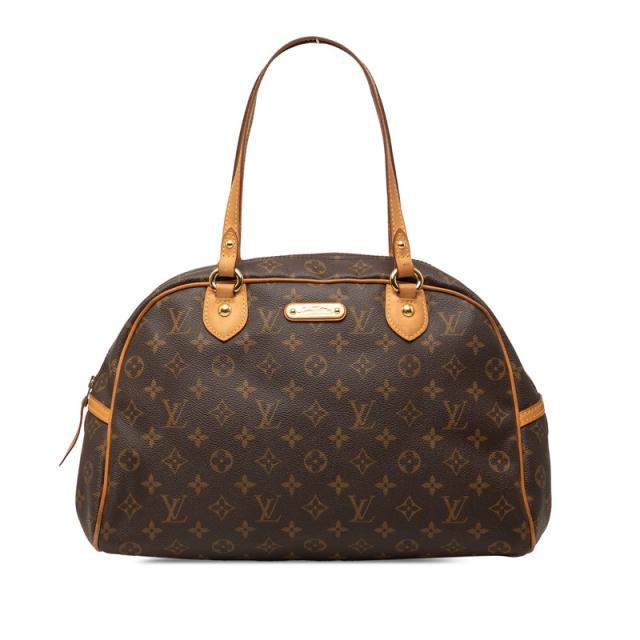 ルイ ヴィトン モノグラム モントグレイユGM ショルダーバッグ トートバッグ M95566 赤銅色 PVC なめし革 LOUIS VUITTON 【中古】